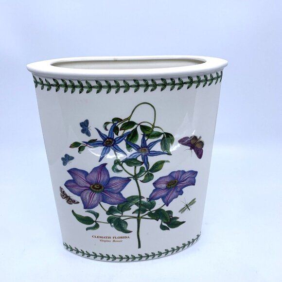 Portmeirion Botanic Garden Marquise Vase Virgins Bower 9 1/4" Clematis Florida - Picture 2 of 7